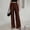 Coffee, variant on Women's Satin Pants Dressy High Waisted Wide Leg Palazzo Pants Casual Silky Satin Trousers Business Work Outfits M
