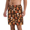 thumbnail image 2 of KLL Christmas Gingerbread Cookies Men's Casual Summer Beach Shorts Hawaiian Shorts with Pockets-Large, 2 of 5