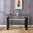 thumbnail image 5 of Historyli Go5H Glass Console Table, Accent Sofa Table With Tempered Glass Top And Storage Shelf, 2 storey End Table,For Living Room Hallway, 5 of 8