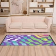 thumbnail image 2 of Yayeee Runner Rug for Bedroom 2'x6' Machine Washable Hallway Non Slip Mat, Green Wavy Pattern, 2 of 8