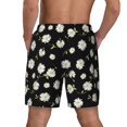 thumbnail image 4 of Uemuo Daisies Flowers Pattern Mens Swim Trunks Quick Dry Board Shorts with Mesh Lining, Stretch Beach Shorts Quick Dry No-Chafing Board Shorts-Large, 4 of 9