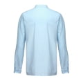 thumbnail image 5 of Cotton Linen Shirts for Men 2026 Spring Summer Casual Lightweight Long Sleeve V Neck Band Collar Beach Shirt, 5 of 6