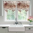 thumbnail image 4 of Vintage Farmhouse Tie Up Curtains 45 Inches Long, Kitchen Window Curtains Over Sink, Brown Country Star Berries Wooden Grain Small Window Curtains Shade Balloon Curtains Valances for Bedroom 34"x45", 4 of 8