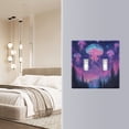 thumbnail image 4 of Yayeee Toggle Light Switch Wall Plate 3-Gang 6.37"x4.48" Decorative Outlet Cover, Neon Jellyfish, 4 of 7