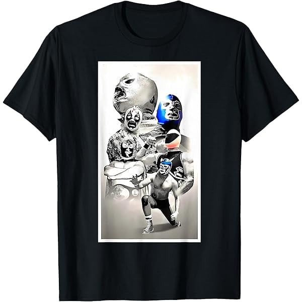 authentic uS-Mexican art Demon Blue Lucha Libre Wrestling Legend T-Shirt