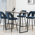 thumbnail image 6 of Velvet Fabric 29.5" Bar Stools with Nailheads and Gold Tipped Black, Modern Kitchen Stools with Wingback and Footrest, Upholstered Bar Chairs Solid Metal Leg for Kitchen (Set of 4), 6 of 8