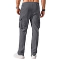 thumbnail image 4 of New Cargo Pants Mens Multi-Pockets Workwear SweatPants Outdoor Casual Straight Trousers Summer Lightweight Versatile Street Pant Light Gray 3XL, 4 of 4