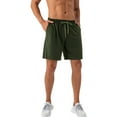 thumbnail image 4 of Active Men's Lightweight Athletic Training Shorts with Elastic Waistband and Adjustable Drawstring Fit - Medium, Olive Green, 4 of 7