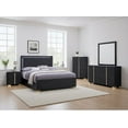 thumbnail image 6 of Dex 5pc Queen Bedroom Set with Modern LED Headboard- Mirror- Black, 6 of 6