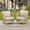 2pcs Glider Chairs, variant on Lumiinofami Outdoor Patio Chairs Set of 2, All-Weather Rattan Lounge Armchairs with Beige Cushions for Porch Balcony Backyard Garden, Natural Wicker