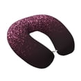 thumbnail image 2 of Gaeub Pink Glitter Sparkles A Print Memory Foam Travel Pillow,U-Shaped Neck Pillow,Head Neck Support Airplane Pillow,Flight Pillow for Traveling,Car,Home,Office,Washable Cover, 2 of 8