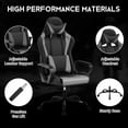 thumbnail image 7 of BIQWBIC Gaming Chair, High-Back Ergonomic Video Game Chair for Teen, with Adjustable Seat, Lumbar Support, Armrest and Headrest, Gray, 7 of 7