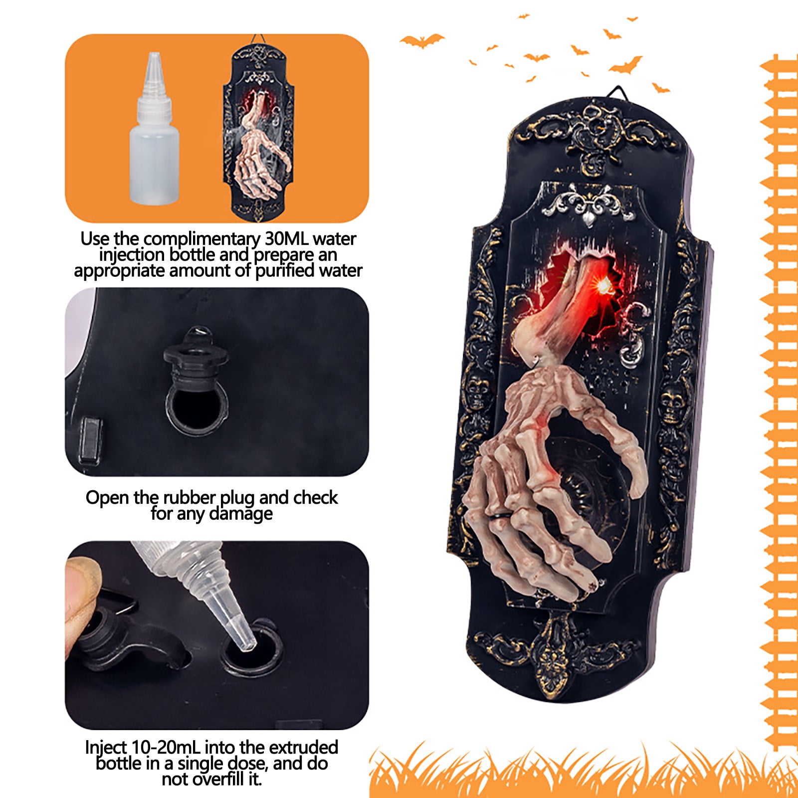 Wovilon Halloween Decorations, Halloween Decorative Doorbell, Automatic Sensor Doorbell, Haunted Doorbell With Spooky Sound And Spray For Kids, Halloween Party Props Decoration