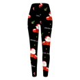 thumbnail image 4 of Gibobby Pantimedias para Mujer Cómodas y Cálidas Leggings de mujer Pantalones de bota con estampado navideño Pantalones de cintura cómodos (Negro, XL), 4 of 5