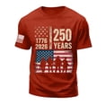 thumbnail image 4 of TOWED22 Mens 250th Anniversary USA Tshirt American Flag Shirt Short Sleeve America Crew Neck Tee Patriotic 1776-2026 Shirts(Red,XL), 4 of 5