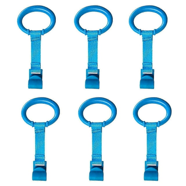 Playpen Pull up Rings, Crib 4 Color Baby Pull up Bar, Plastic Pull up Handles for Play Pen, Universal Hanging Rings to Pull up On, Baby Toy Strap