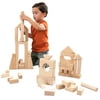 KidKraft 60-Piece Wooden Cutout Shapes Block Building Architectural Set - Natural