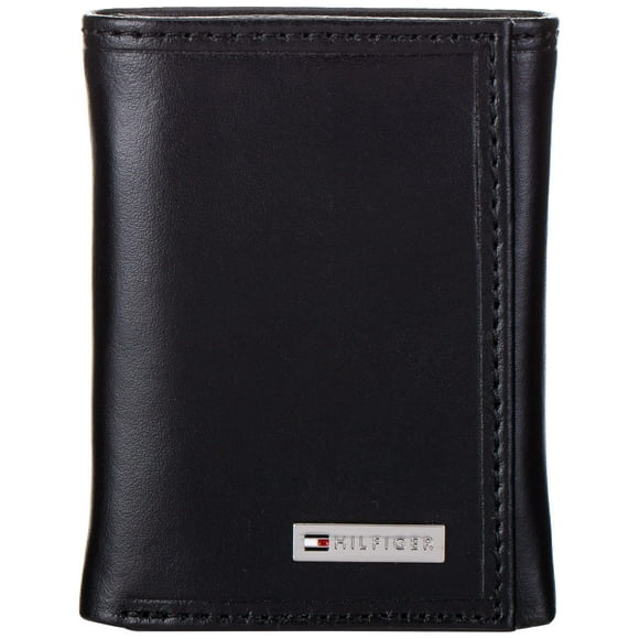 Tommy Hilfiger Men's Leather Trifold Wallet,Fordham Black