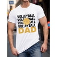 thumbnail image 1 of Volleyball Dad Print T-Shirt for Men - Casual Cotton Knit Fabric, Geometric Pattern, Round Neck, Regular Fit, Summer Short Sleeve Tee, Casual Sporty Tee, Comfy Tee, 1 of 4