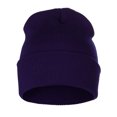 thumbnail image 2 of Classic Plain Cuffed Beanie Winter Knit Hat Skully Cap, Purple, 2 of 2