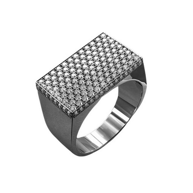 Anillo masculino de aleación que combina con todo, anillos para hombre, fácil almacenamiento, accesorios de decoración de joyas de dedo a la Ropa, zapatos y accesorios Miscelánea Plata talla 7 Qarigey AP014665-02