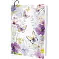 thumbnail image 1 of Funda elástica para libros con diseño de mariposa, lavable, de nailon, grande, color morado, reutilizable., 1 of 9