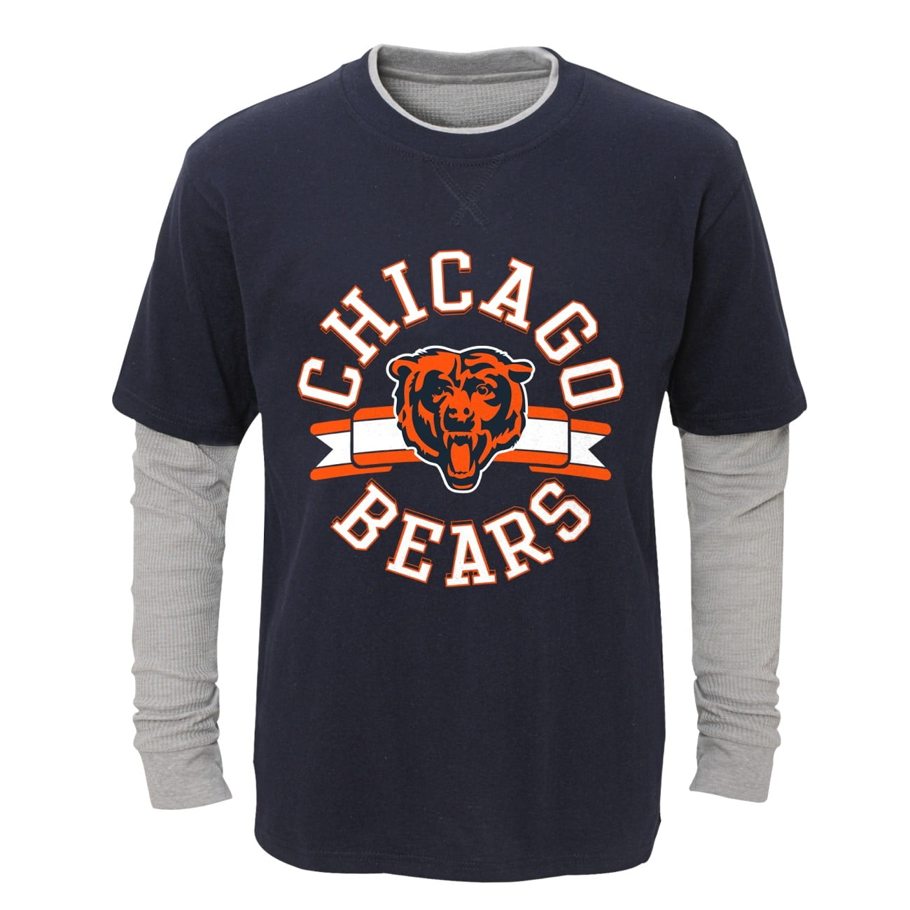 Chicago Bears Toddler NFL "Definitive" L S Faux Layer Thermal Shirt by Outerstuff