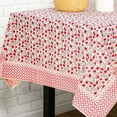 thumbnail image 7 of 60'''' x 84'''' Cotton Tablecloth Handmade Cotton Floral Tablecloth Washable Print Rectangle Table Cover with Dust Proof Wrinkle Resistant for Kitchen Dining Party Buffet(Red,Red Garnet), 7 of 7