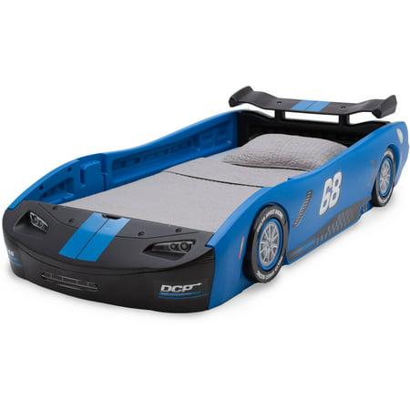 Delta Children Turbo Race Car Twin Bed, Blue (Best Race Car Bed)
