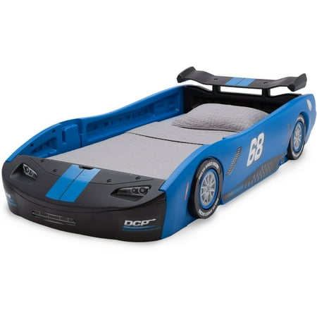 Delta Children Turbo Race Car Twin Bed, Blue