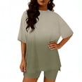 thumbnail image 2 of Eres Más Que una Camisa de Puntuación de Prueba Blusa de Manga Corta de Cuello Redondo de las Mujeres con Pantalones de Cintura Elásticos, Set Deportivo Casual de 2 Piezas, 2 of 6