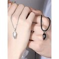 thumbnail image 6 of Spencer 1 Pair Magnetic Love Matching Necklace for Couples, Two Souls One Heart Pendant Necklaces Distance Faceted Charm Lover Necklace (Black), 6 of 7