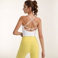 thumbnail image 5 of Women's V-Neck Cropped Tank Top with Spaghetti Straps and Built-In Bra for Yoga and Everyday Comfort - Small, White, 5 of 7