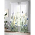thumbnail image 4 of Sheer Curtains 96 Inches Long, Botanical Flower Light Filtering Window Curtains for Living Room, Watercolor Colorful Floral Herbs Plants Rod Pocket Voile Sheer Curtain Drapes, 52"W x 96"L, 2 Panels, 4 of 8