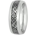 thumbnail image 2 of Men's Stainless Steel 8MM Black IP Filigree Wedding Band - Mens Ring, 2 of 4