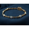 thumbnail image 3 of Diastar Jewels Classic 14K Yellow Gold Finish Oval Cut White CZ Tennis Bracelet, 3 of 4