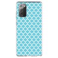 thumbnail image 1 of DistinctInk Clear Shockproof Hybrid Case for Galaxy Note 20 ULTRA (6.9" Screen) - TPU Bumper, Acrylic Back, Tempered Glass Screen Protector - Light Blue White Moroccan Lattice, 1 of 3