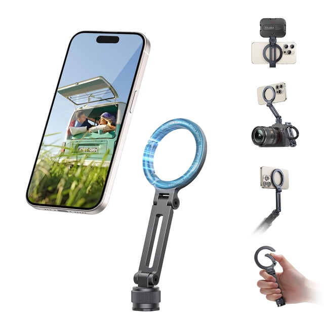 ULANZI MA07 Magnetic Phone Tripod Mount for Magsafe, Soporte de Aluminio para Cámara de Teléfono con Tornillo de 1/4 de Pulgada para Cámara, Compatible con iPhone Seri