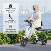 TopMate ES35 Powered Mobility Scooter 3 Wheels Foldable Trike with Backrest Seat for Adults, Lightweight Electric Scooter with Removable 36V 7.8AH Battery, Reverse & Key Switch for Commute and Travel