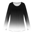 thumbnail image 5 of DAFPZW Womens Tunics Tops Gradient Fall Fashion Long Sleeve Shirts Loose Casual Pullover Cute Plaeated Hide Belly Blouse, 5 of 6