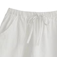 thumbnail image 6 of ZGRBOU Womens Sweat Shorts High Waisted Drawstring Cotton Linen Shorts Casual Summer Comfy Lounge Shorts with Pockets, 6 of 7