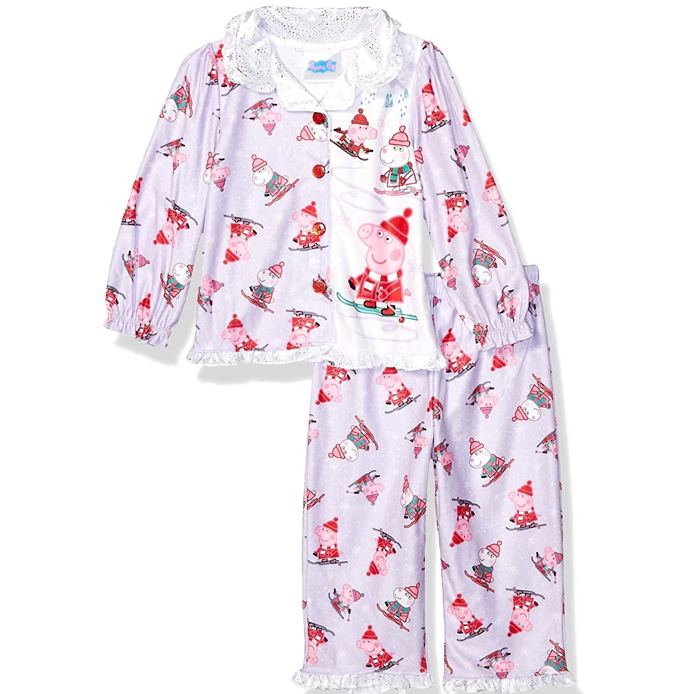 Peppa Pig Little Girls Toddler Flowers for Peppa 2-Piece Pajamas