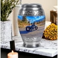 thumbnail image 7 of Bike Urns For Human Ashes Adult Man And Woman - 1 Large Blue Urn For Adult Male - 10 Inch Mountain Decorative Urn For Ashes For Male And Female - Set Of 4 Keepsake For Mother And Father, Small 3 Inch, 7 of 7