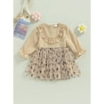 thumbnail image 2 of TSEXIEFOOFU Toddler Girls Spring Autumn A-line Dress Long Sleeve Dot Print Tulle Patchwork Dress, 2 of 9