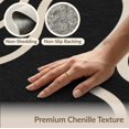 thumbnail image 6 of ODIKA 8'x10' Washable Area Rug Black Cream Abstract Swirls and Curves Design Elegant Geometric Flow with Continuous Line for Dining Room, Large Office, Lounge, Non-Slip Chair-Friendly Mat, 6 of 7