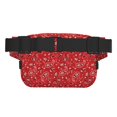 thumbnail image 3 of Kdxio Red Paisley Floral Crossbody Double Layer Waist Bag Belt Bag for Unisex Fanny Pack Fashion Waist Packs for Hiking Running Shopping Traveling, 3 of 9