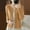 Khaki, variant on Ahabrexf Long Sweaters for Women, Solid Color Round Neck Button Knit with Stripe Detail Top