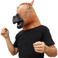 thumbnail image 2 of Máscara de látex con cabeza de animal de caballo CHAO para fiesta de disfraces de Halloween marrón, 2 of 5