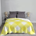 thumbnail image 3 of Gingham Yellow Background Throw Blanket, Super Soft Anti-Pilling Flannel Bed Blankets, 50"x40", 3 of 8