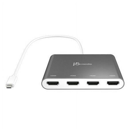 j5create - USB-C to 4-Port HDMI Multi-Monitor Adapter - Silver